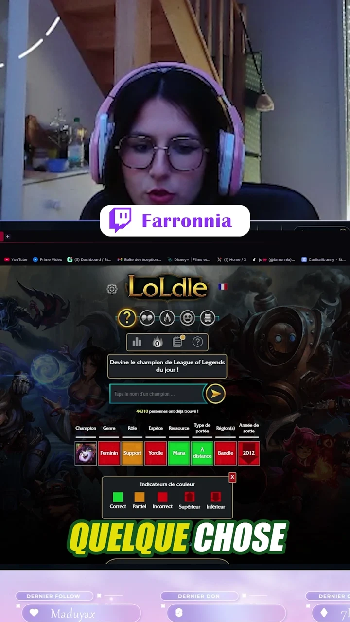 Extrait du projet Farronnia, streaming League of Legends